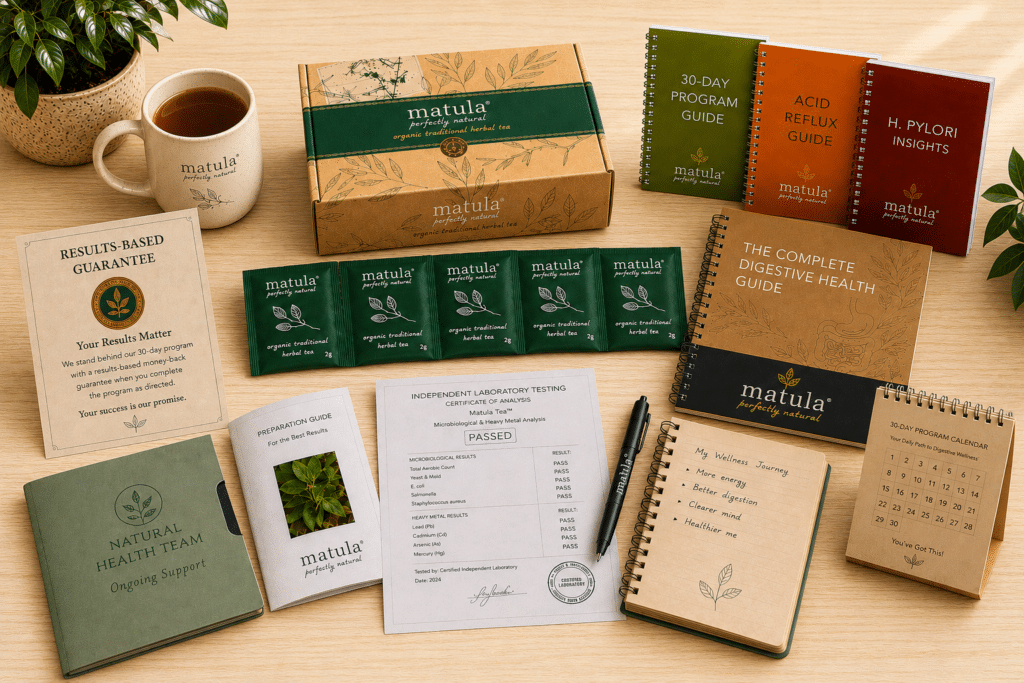 The complete 30-day Matula Tea Program easy to see
